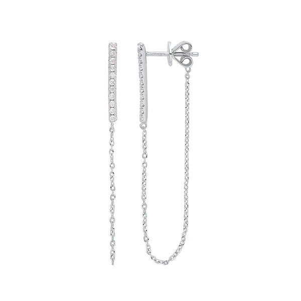 9ct White Gold 0.16ct Diamond Earrings HEERA DIAMONDS