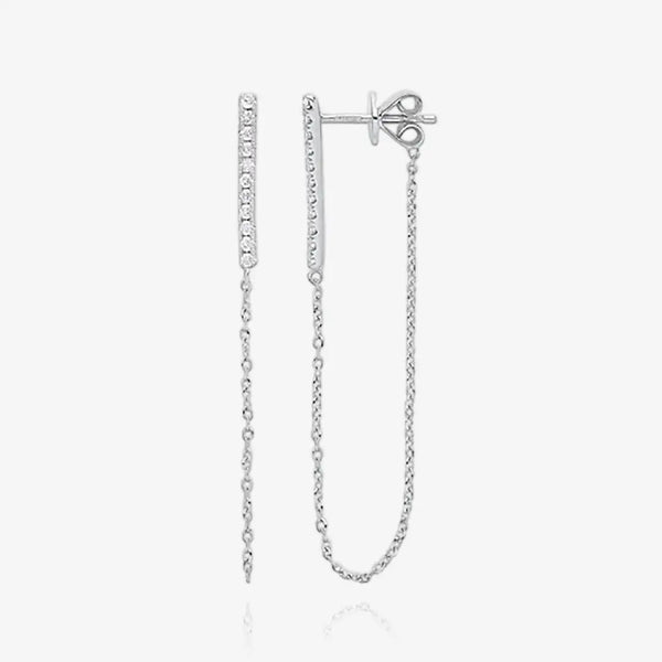 9ct White Gold 0.16ct Diamond Earrings HEERA DIAMONDS