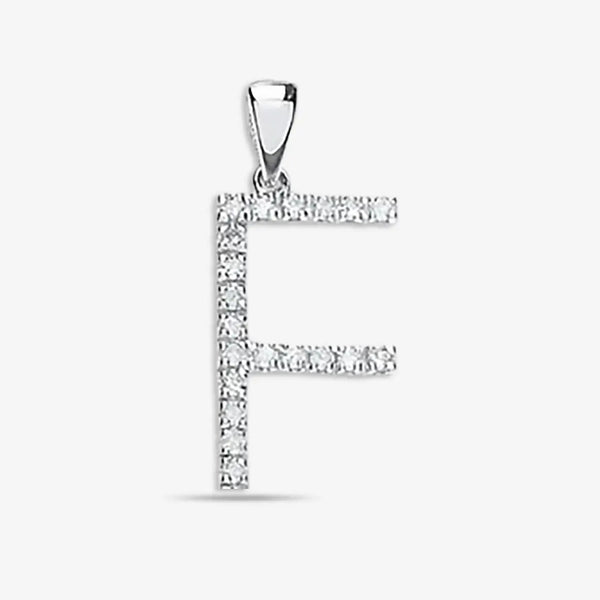 9ct White Gold 0.16ct Diamond F Initial HEERA DIAMONDS