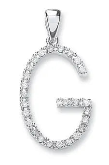 9ct White Gold 0.22ct Diamond G Initial HEERA DIAMONDS