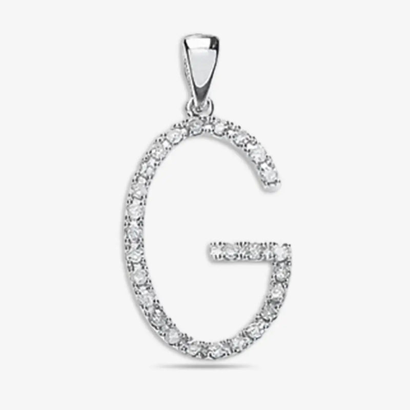9ct White Gold 0.22ct Diamond G Initial HEERA DIAMONDS