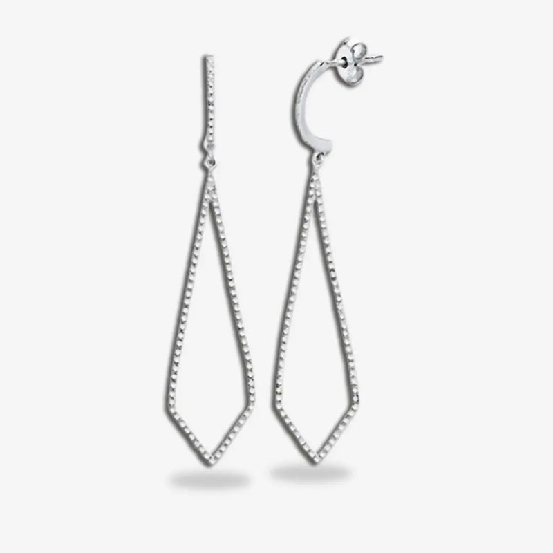 9ct White Gold 0.40ct Diamond Drop Earrings HEERA DIAMONDS