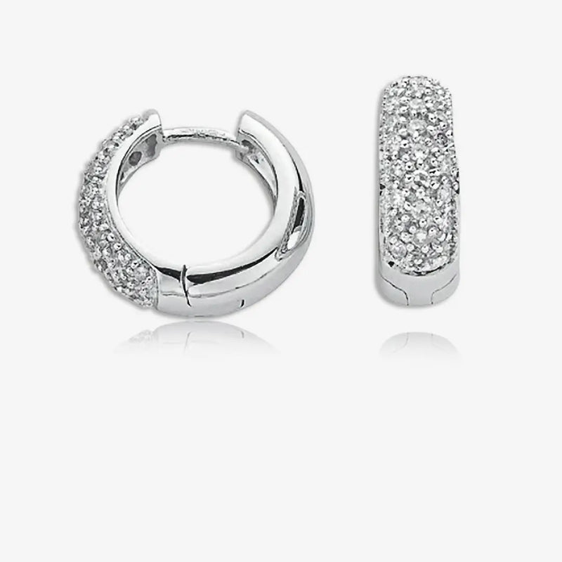 9ct White Gold 0.42ct Diamond Earrings HEERA DIAMONDS