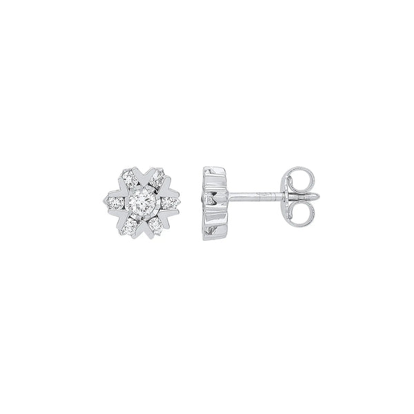 9ct White Gold 0.50ctw Diamond Earrings HEERA DIAMONDS