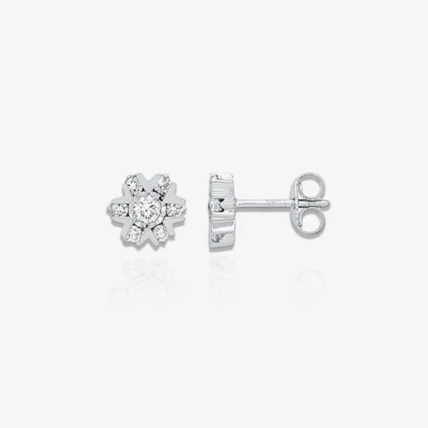 9ct White Gold 0.50ctw Diamond Earrings HEERA DIAMONDS