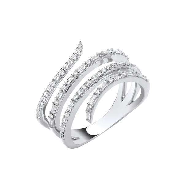 9ct White Gold 0.50ctw Snake Ring Hanron Jewellery