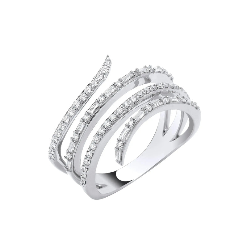 9ct White Gold 0.50ctw Snake Ring Hanron Jewellery