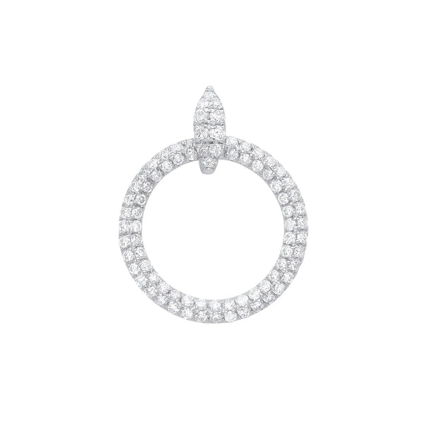 9ct White Gold 0.60ct Circle of Life Diamond Pendant Hanron Jewellery