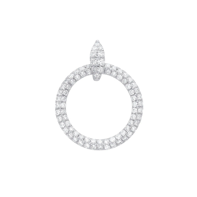 9ct White Gold 0.60ct Circle of Life Diamond Pendant Hanron Jewellery