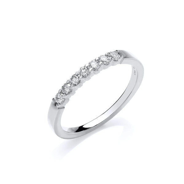 9ct White Gold D0.25ct Diamond Half ET Ring Hanron Jewellery