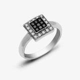9ct White Gold Diamond And Black Diamond Ring HEERA DIAMONDS