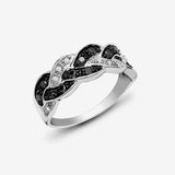 9ct White Gold Diamond And Black Diamond Ring HEERA DIAMONDS