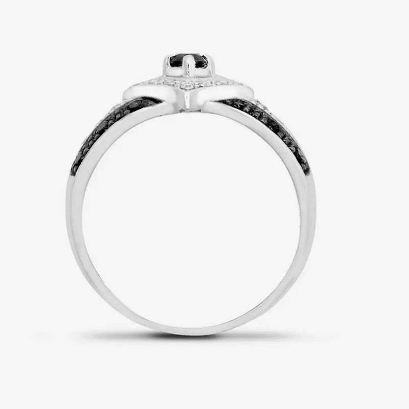 9ct White Gold Diamond And Black Diamond Ring HEERA DIAMONDS