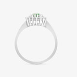 9ct White Gold Diamond And Emerald Ring HEERA DIAMONDS