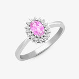 9ct White Gold Diamond And Pink Sapphire Ring HEERA DIAMONDS