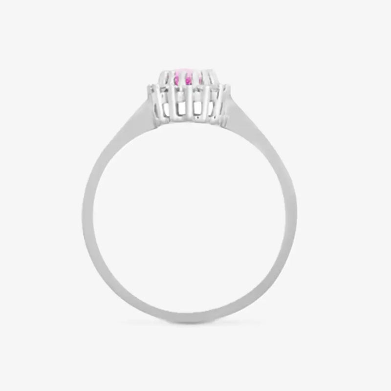 9ct White Gold Diamond And Pink Sapphire Ring HEERA DIAMONDS