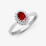 9ct White Gold Diamond And Ruby Ring HEERA DIAMONDS