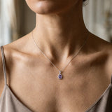 9ct White Gold Natural Diamond And Tanzanite Pendant