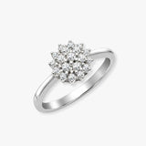 9ct White Gold Natural Diamond Cluster Ring