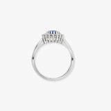 9ct White & Yellow Gold Natural Diamond 23pts & Sapphire 1.10ct Ring
