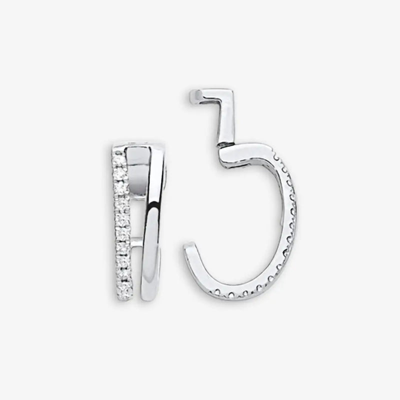 9ct White gold 0.08ct single cuff earring HEERA DIAMONDS