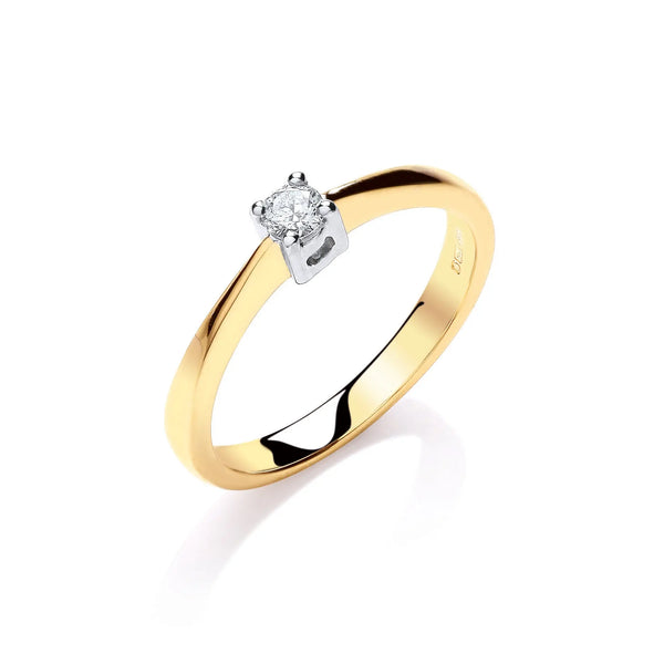 9ct Y/G 0.10ct Solitaire Ring Hanron Jewellery