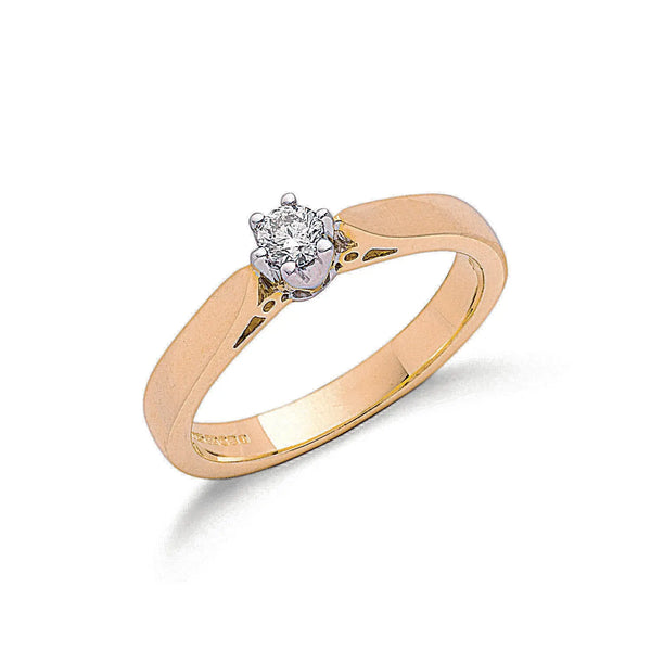 9ct Y/G 0.15ct Diamond Engagement Ring Hanron Jewellery