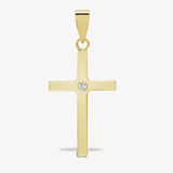 9ct Yellow 0.03ct Invisible Set Diamond Cross HEERA DIAMONDS