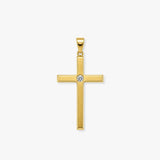 9ct Yellow 0.10ct Invisible Set Natural Diamond Cross