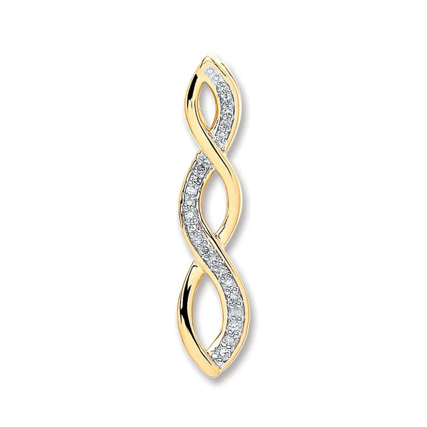 9ct Yellow Gold 0.08ct Diamond Pendant HEERA DIAMONDS