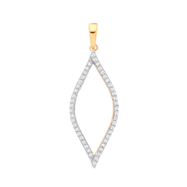 9ct Yellow Gold 0.17ct Diamond Pendant Hanron Jewellery