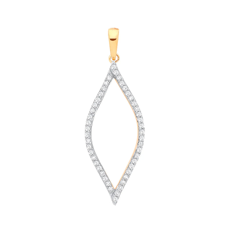 9ct Yellow Gold 0.17ct Diamond Pendant Hanron Jewellery