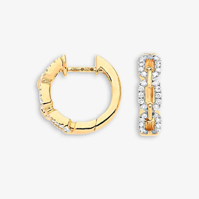 9ct Yellow Gold 0.25ct Curb Huggies HEERA DIAMONDS