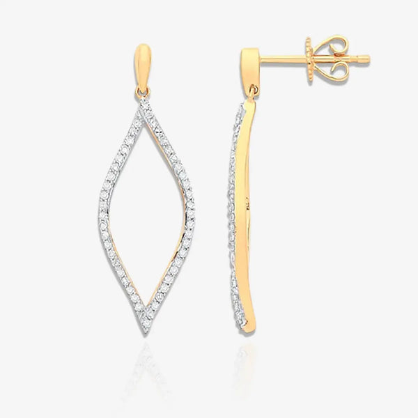 9ct Yellow Gold 0.29ct Diamond Drop Earrings HEERA DIAMONDS