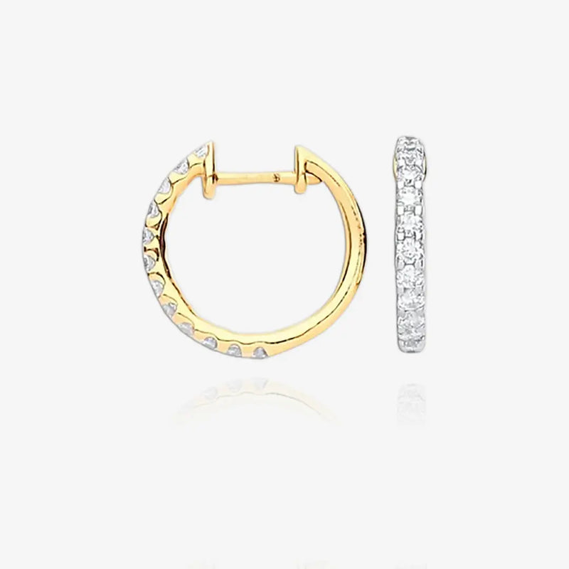 9ct Yellow Gold 0.52ct Diamond Earrings HEERA DIAMONDS