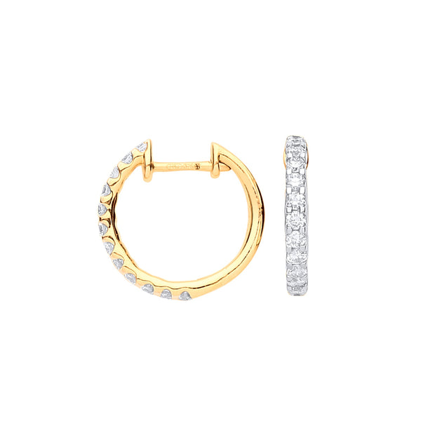 9ct Yellow Gold 0.52ct Diamond Earrings Hanron Jewellery