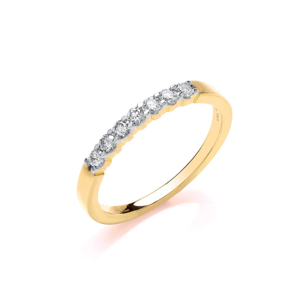 9ct Yellow Gold D.025ct Diamond Half ET Ring Hanron Jewellery