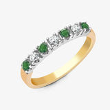 9ct Yellow Gold Diamond And Emerald Ring HEERA DIAMONDS