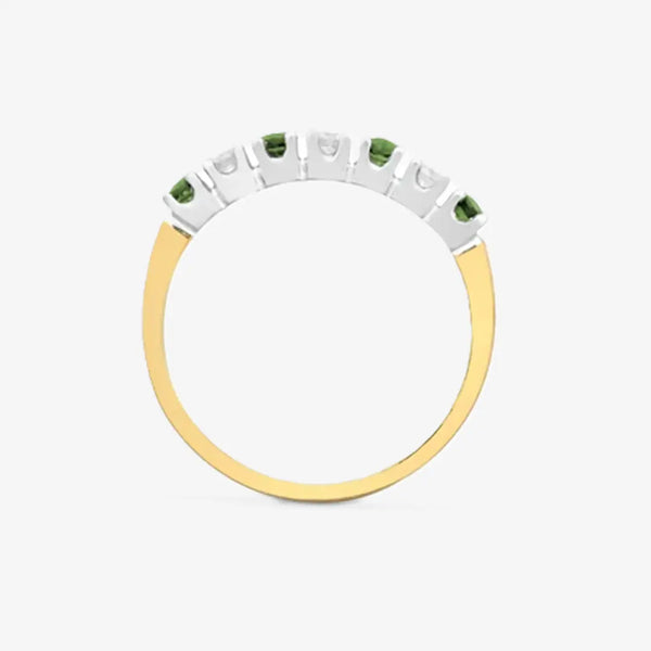 9ct Yellow Gold Diamond And Emerald Ring HEERA DIAMONDS