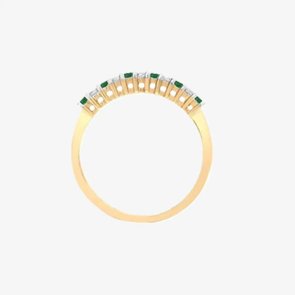 9ct Yellow Gold Diamond And Emerald Ring HEERA DIAMONDS