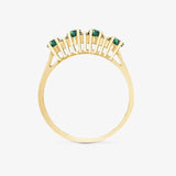 9ct Yellow Gold Diamond And Emerald Ring HEERA DIAMONDS
