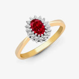 9ct Yellow Gold Diamond And Ruby Ring HEERA DIAMONDS