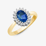 9ct Yellow Gold Diamond And Sapphire Ring HEERA DIAMONDS