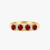 9ct Yellow Gold Natural Diamond 12pts & Ruby 92pts Ring
