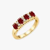 9ct Yellow Gold Natural Diamond 12pts & Ruby 92pts Ring