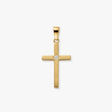 9ct Yellow Gold Natural Diamond Cross