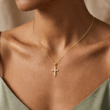 9ct Yellow Gold Natural Diamond Cross