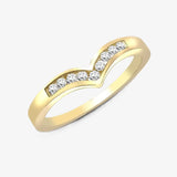 9ct Yellow Gold Natural Diamond Wishbone Ring