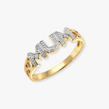 9ct Yellow Gold Natural Diamond 'Mum' Ring