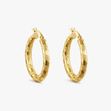 9ct Yellow Gold Zebra Hoop Earrings